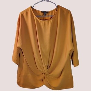 Primark Short Sleeve Blouse, Mustard Color, Size US-10